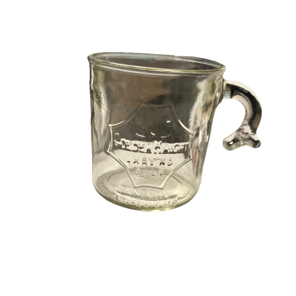 1930's Golden Knight Shaving Soap Glass Mug - Ansehl Co St. Louis Mo. Vintage